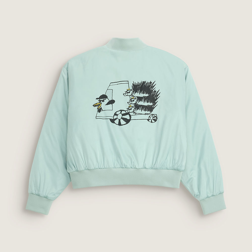 [반스 아티스트 컬렉션] VANS X RIROO 크롭 베이스볼자켓
